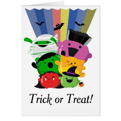 Customizable Halloween - Cute Mochi Friends Card