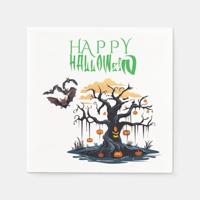 Customizable Halloween Fun  Napkins (Front)