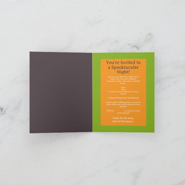 Customizable Halloween invitation  (Inside)