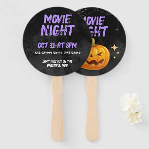 Customizable Halloween Movie Night Hand Fan
