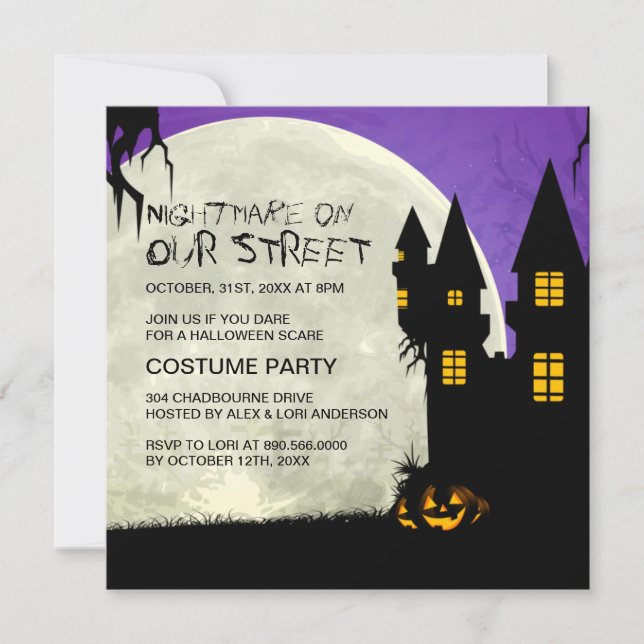 Customizable Halloween Party Invitation (Front)