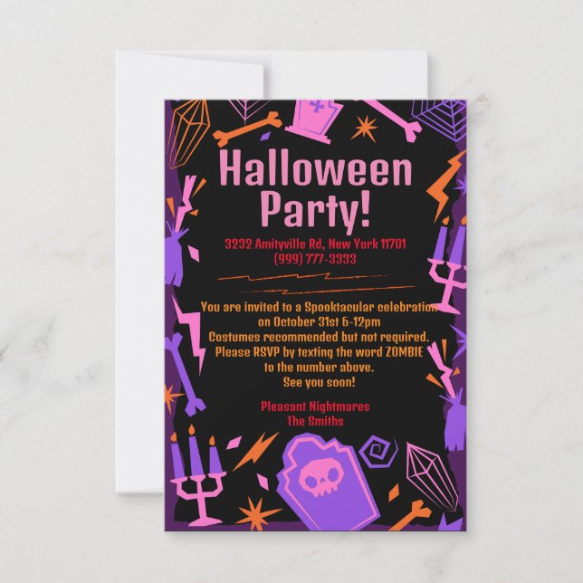 Customizable Halloween Party Invitation Spooky (Front)