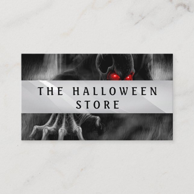 Customizable Halloween Scary Skull Business Card (Front)