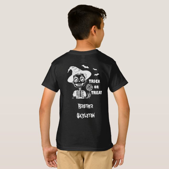 Customizable Halloween Skeleton T-shirt boy (Back Full)