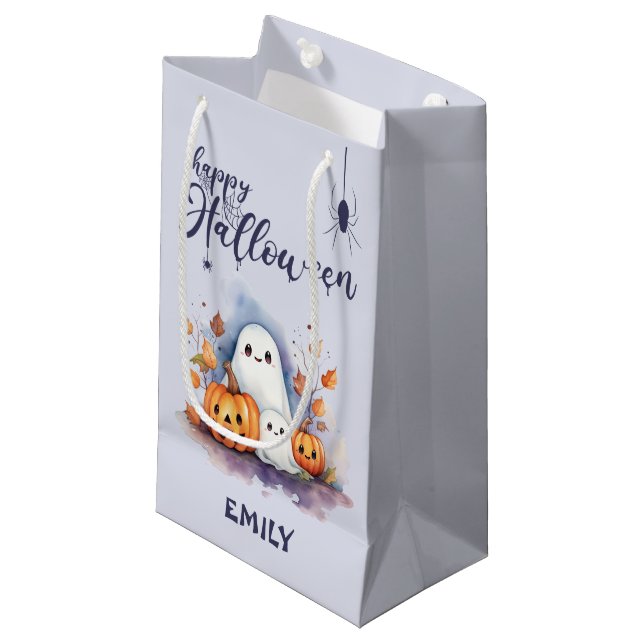 Customizable Halloween Small Trick or Treat Bag (Front Angled)