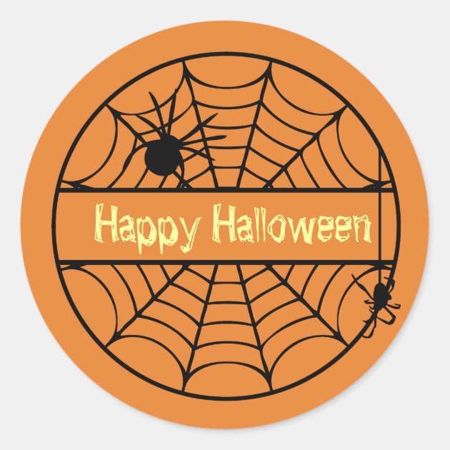 Customizable Halloween Spider Web Sticker