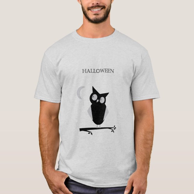 Customizable Halloween T-Shirt with cartoon owl (Front)