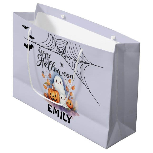 Customizable Halloween Trick or Treat Bag Large    (Front Angled)