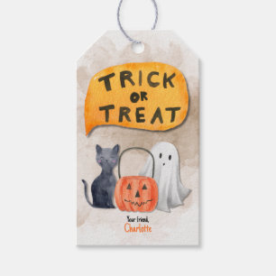 Customizable Halloween Watercolor Gift Tag 