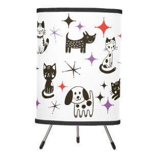 Customizable Hand Drawn Retro Puppies Lamp