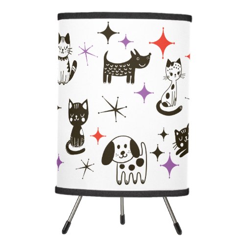 Customizable Hand Drawn Retro Puppies Lamp