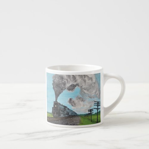 Customizable Hand Painted Train Mini Espresso Cup