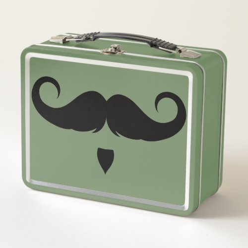 Customizable Handlebar Moustache Metal Lunch Box