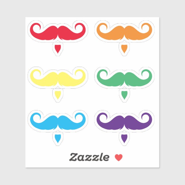 Customizable Handlebar Moustache Sticker Set (Sheet)