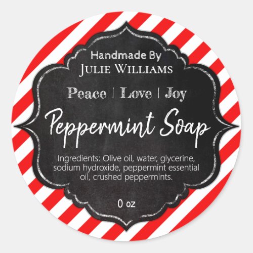 Customizable Handmade Christmas Soap Label