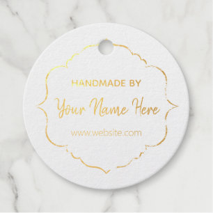 Customizable Handmade Gold Foil Favor Tags