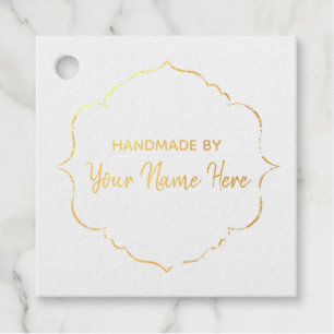Customizable Handmade Gold Foil Foil Favor Tags
