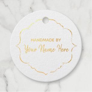 Customizable Handmade Gold Foil Foil Favor Tags
