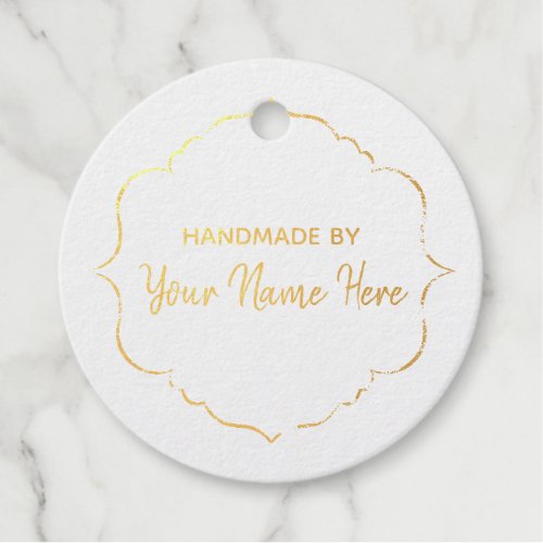 Customizable Handmade Gold Foil Foil Favor Tags