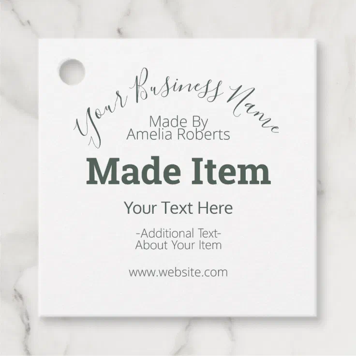 Customizable Handmade Hobby Craft DIY Business Favor Tags | Zazzle