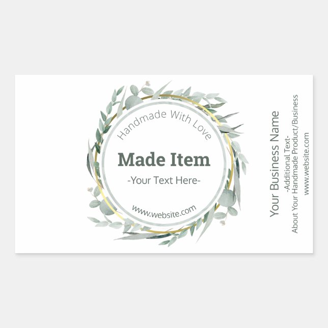 Customizable Handmade Product DIY Craft Business Rectangular Sticker (Front)