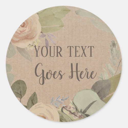 Customizable Handmade Product floral wreath Craft Classic Round Sticker