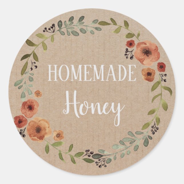 Customizable Handmade Product floral wreath Craft Classic Round Sticker (Front)