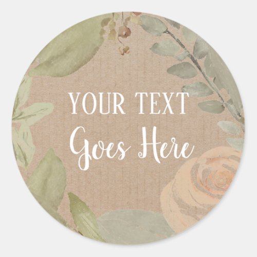 Customizable Handmade Product floral wreath Craft Classic Round Sticker