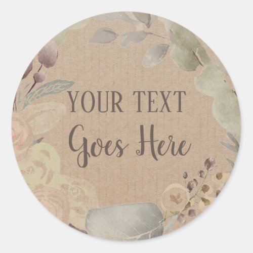 Customizable Handmade Product floral wreath Craft Classic Round Sticker