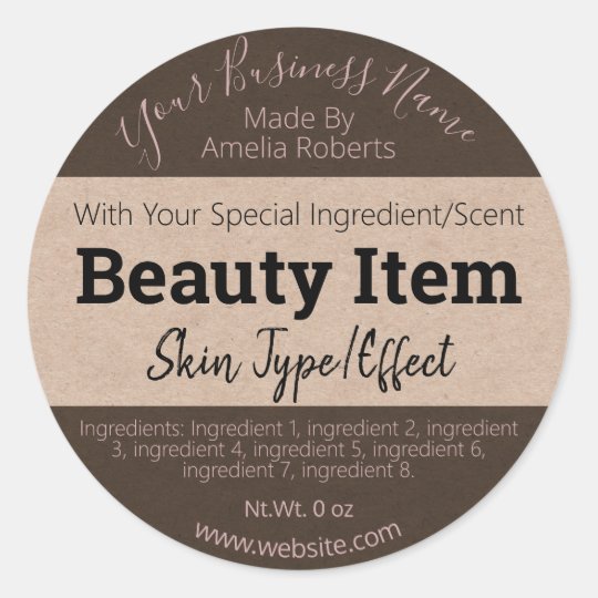 Customizable Handmade Skin Care Label DIY Business