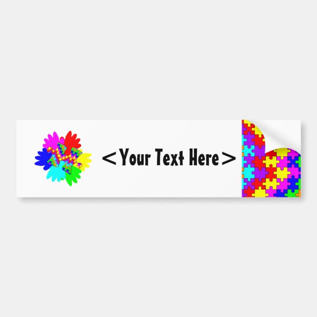 Customizable Hands And Puzzling Puzzle Piece Bumper Sticker (Front)