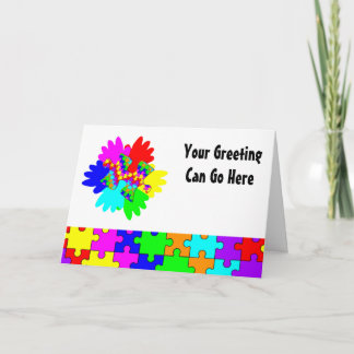 Customizable Hands And Puzzling Puzzle Piece Card