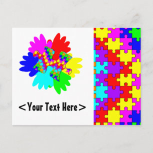 Customizable Hands And Puzzling Puzzle Piece Postcard