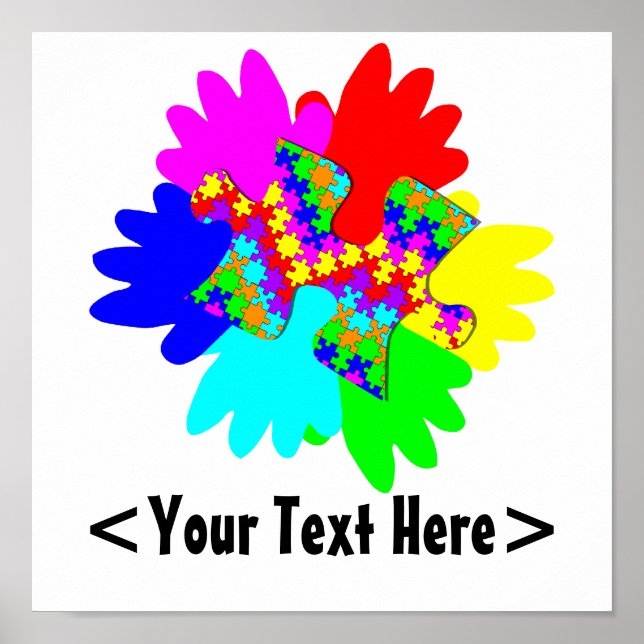 Customizable Hands And Puzzling Puzzle Piece Poster (Front)