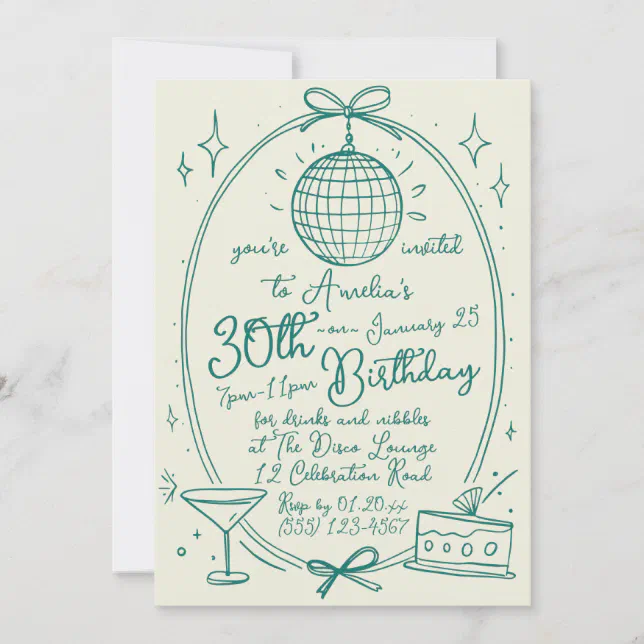 Customizable Handwritten 30th Birthday Invitation | Zazzle