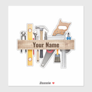 Customizable handyman carpenter tools sticker