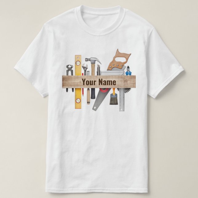 Customizable handyman carpenter tools T-Shirt (Design Front)