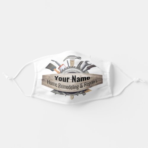 Customizable handyman contractor tools adult cloth face mask