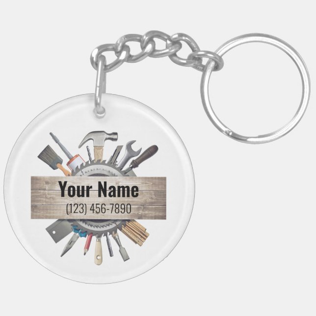 Customizable handyman contractor tools keychain (Back Right)
