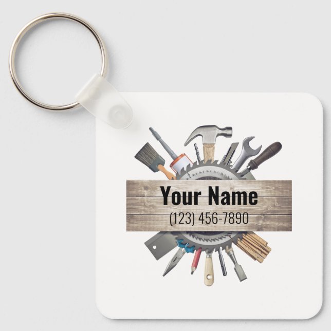 Customizable handyman contractor tools keychain (Front)