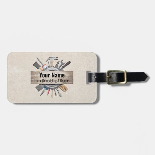 Customizable handyman contractor tools textured luggage tag