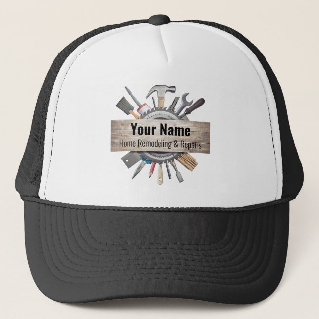 Customizable handyman contractor tools trucker hat (Front)