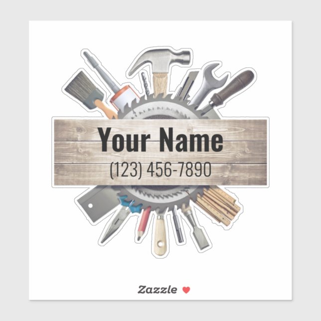 Customizable handyman contractor tools v1 sticker (Sheet)