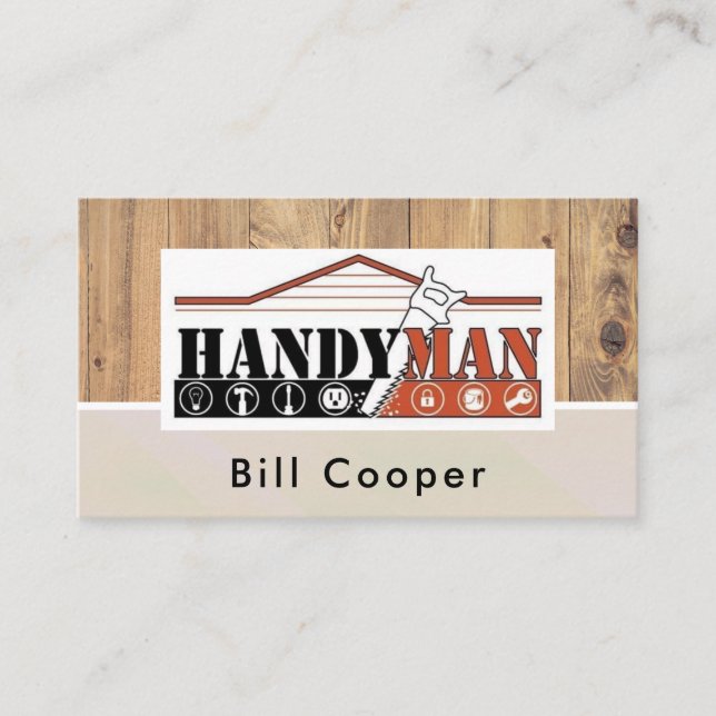 Customizable Handyman Home Repair Contractor Business Card (Front)