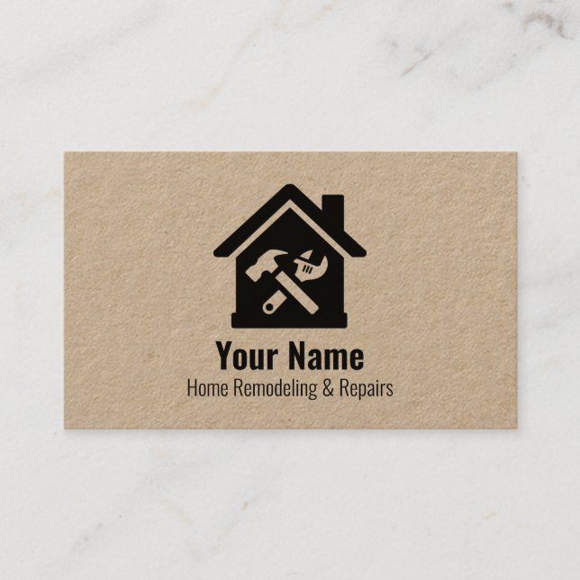 Customizable handyman home repairs business card (Front)