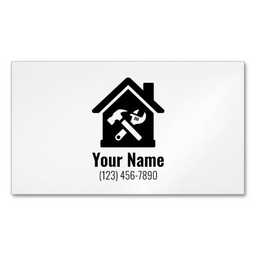 Customizable handyman home repairs business card magnet