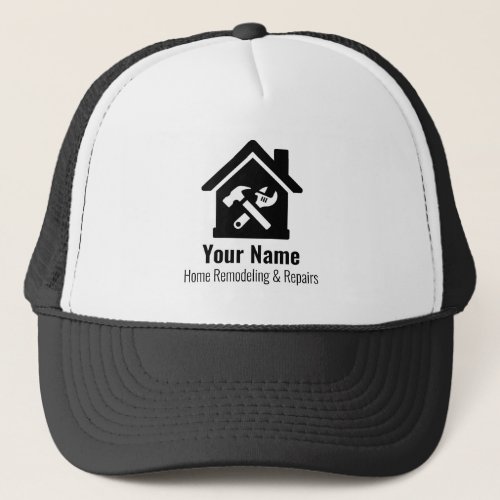 Customizable handyman home repairs trucker hat