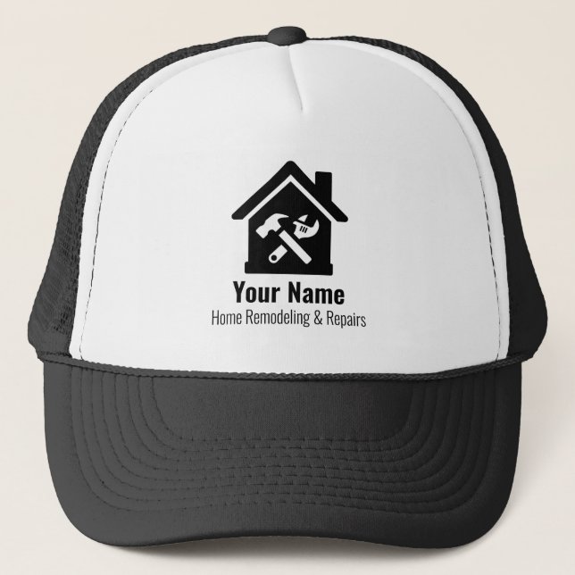 Customizable handyman home repairs trucker hat (Front)
