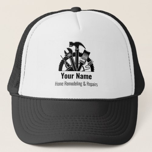 Customizable handyman tools trucker hat