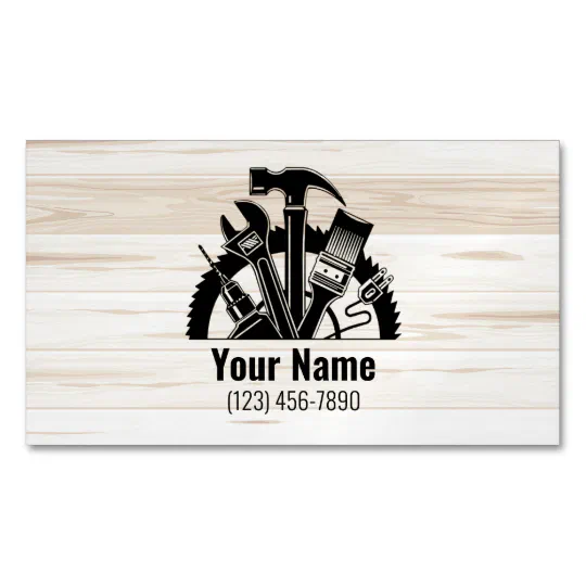 Tools Custom Name Tag Badge ID Pin Magnet for Carpenter Handyman Builder 